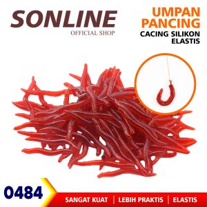 SONLINE 50pcs 3.5cm Soft Worm Umpan Cacing Buatan Soft Bait WormCacing