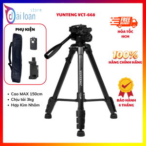 Tripod/ Chân máy ảnh điện thoại Giá đỡ điện thoại YUNTENG VCT 668 phụ kiện hỗ trợ chụp ảnh quay video tặng kèm remote và kẹp điện thoại