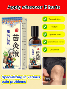 Herbal Safflower Moxa Liquid Meridian Activation Formula Natural Miaojia Tongluo Liquid Miaoji Chuanxiong Saffron Liquid Moxa Moxibustion