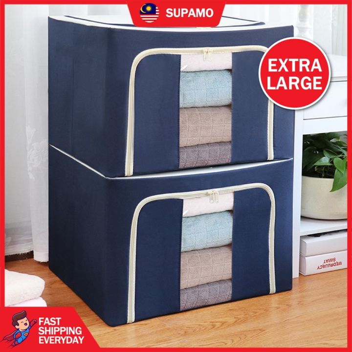 SUPAMO 72L 100L Oxford Storage Box Foldable Extra Large Detachable ...