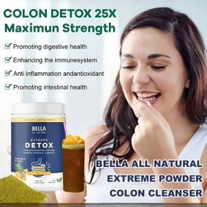 Colon Cleanse Detox Powder with Psyllium Husk Probiotics for Digestive System Support and Gut Health Improvement