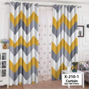 DFW Canadian Semi-Blackout Ring Curtain – Cartoon Floral & Abstract Prints
