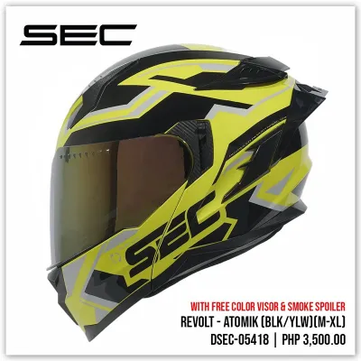 sec revolt version 2 & 3 atomik & kuiper modular & dual visor helmet