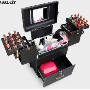 Thùng Cốp Đựng Đồ Nail - Phun Xăm - Trang Điểm Dạng Vali Kéo. Cốp Kéo Đựng Đồ Nghề Nail - Make Up - Nối Mi Chuyên Nghệp