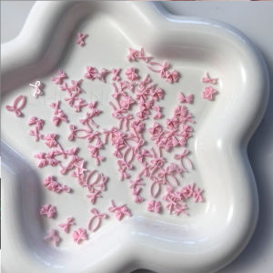 ZEEMIN 100Pcs Mix Styles Pink Bowknot Nail Charms 3D Sweet Ribbon Bows Nail Art Rhinestones Kawai Bow Tie Manicure Jewelry DIY Parts_*&