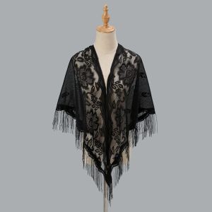 AODDO Elegant Cloak Tulle Shawl Wedding Accessories With Tassel Evening Prom Cape Women Shawl Wedding Bridal Shawl