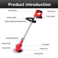 JLD Grass Cutter Cordless Rechargeable Lawn Mower Portable String Trimmer Weed Wacker Eater Fullset. 