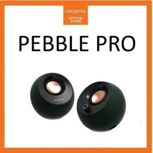 Creative Pebble Pro Minimalist 2.0 USB-C Desktop Computer Speakers with Bluetooth 5.3 and Customizable RGB Lighting Clear Dialog and BassFlex Tech USB Audio Headset Port for Desktop PC and Mac