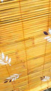 Terbaru Tirai Bambu Motif Bunga Putih Pucuk Ungu & Tirai Karakter Bunga