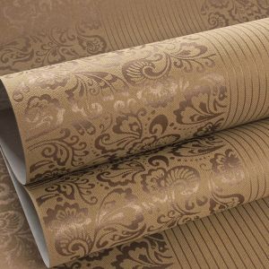 NHG 9.5M Sculptured Patterns Wallpaper Non-self-adhesive Non-woven White Vertical Stripe Wallpaper Modern Solid Color Large Embossed Flower Wallpaper for Living Room