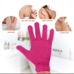 Ella Mall COD Bathroom Bath Gloves Scrubber Body Scrub Exfoliating Bath Gloves (Random Color)