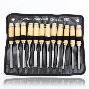 IFIOLY Woodworking carving knife 12Pcs set carving chisel woodworking chisel carving chisel turning tool