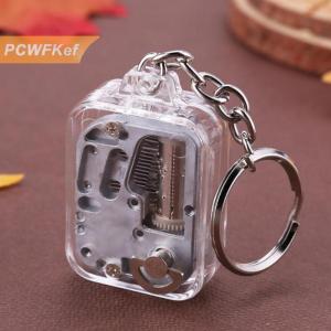 【PCWFKef】 กล่องดนตรีทำจากโลหะกลไกแบบ DIY ของขวัญพวงกุญแจนาฬิกา1ชิ้น