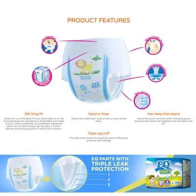 EQ Pants XXL (15 - 25 kg) - 24 pcs x 1 pack (24 pcs) - Diaper Pants