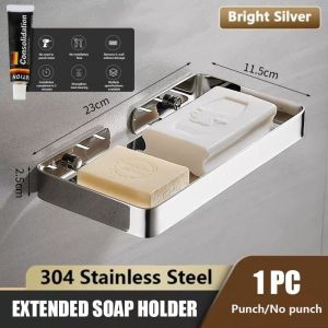 304 Stainless Steel Black Soap Storage Rack Wall Mounted Bathroom Rack Shelves Accessories