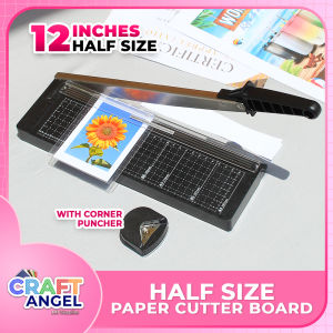 Paper Cutter Board Half Size 12inch A4 Size Guillotine Trimmer with Corner Puncher Cutter for Photo Paper ID Cutter DIY