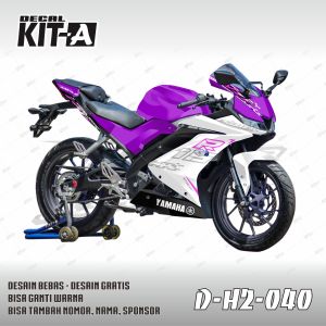 Decal Sticker - Stiker Dekal YAMAHA R15 V3 MOTIF ABSTRAK UNGU PUTIH D-H2-040 D-H2-009 H2-016 H2-017 H2-008 H2-020 H2-024