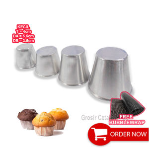 PROMO HARGA ISI 20 PCS - CETAKAN KUE BOLU KUKUS UKURAN TINGGI BAHAN ALUMUNIUM