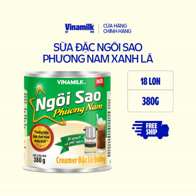 18 Hộp Creamer đặc Ngôi Sao Phương Nam xanh lá - Hộp thiếc 380g