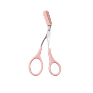 Curved Eyebrow Trimmer Scissors With Comb Stainless Steel Razor Scissors Set Make Up Tool