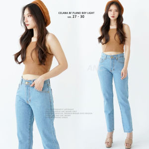 Celana Boyfriend Jeans Wanita Terlaris - Celana BF Plano (available 3 warna) - Terbaru