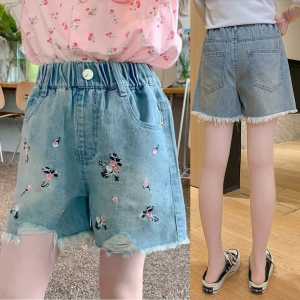 CELANA PENDEK JEANS ANAK PEREMPUAN KOREAN STYLE HOTPANT JEANS BORDIR