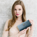 Womens Wallet Genuine Leather Large Capacity Wristlet Clutch Purse Credit Card Holder with RFID Bloc. 