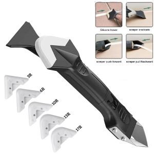 Polocat Dụng Cụ Cạo Silicon Dụng Cụ Cạo Keo Góc Làm Đẹp Bộ Dụng Cụ Nạo Vữa 5 Trong 1 Dụng Cụ Cạo Vữa Đa Năng