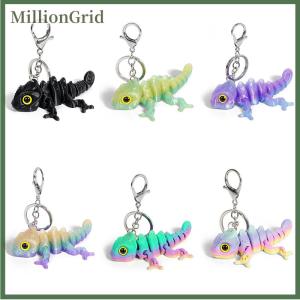 MillionGrid Cartoon 3D Printed Dragon Keychain Movable Joints Creative Backpack Decoration Accessories Unique Figurine Pendant Gifts