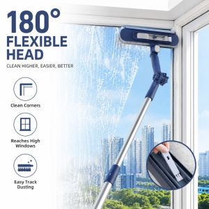 High Rise Window Cleaner 120CM Double Sided Glass Mop Tool for Home Outdoor Window Washing No Dead Angle Cleaning Use Kit h260520