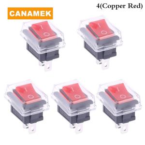 【CANAMEK】 5Pcs Push Button Mini Switch 2Pin Snap-in On Off Rocker Switch with waterproof cover Black