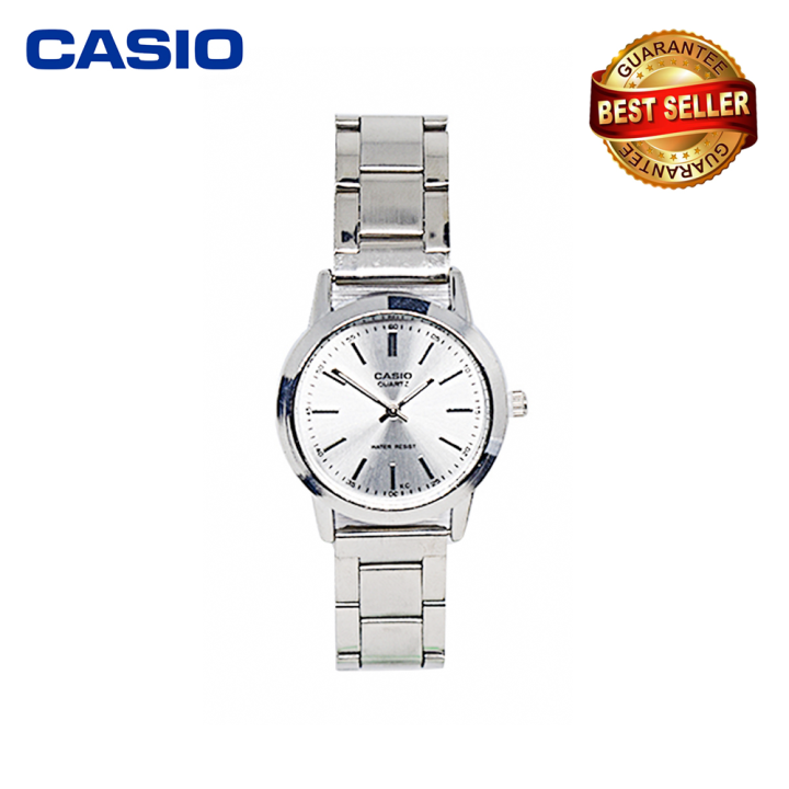 Casio quartz silver sale