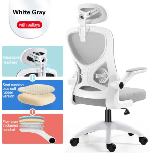 Office Chair High Back Mesh Computer Chairs Home Gaming Wheel Chairs COD Ergonomic Chair Height Adjustable Armrest Furniture Black White Siam
