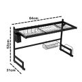 NEW Rak Piring Dapur Wastafel Serbaguna Tempat Cuci Piring Stainless Steel Portable Peralatan makan rak wastafel. 