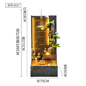 Water Curtain Wall Artificial Mountain and Fountain Fish Pond Partition Screens Office Indoor Courtyard Outdoor Background Wall Landscape Furnishing Articles