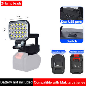 WildPioneer Cordless Led Work Light Spotlight Dual Usb Charging Emergency Lamp For Power Outage Portable Outdoor Use