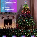 Smart Christmas Tree Lights with Ring Indoor Outdoor, 6.6FTx16 String 320 LED APP & Remote Control DIY Color Changing Christmas Tree Ring Lights Timing Music Sync for Christmas Tree Decorations. 