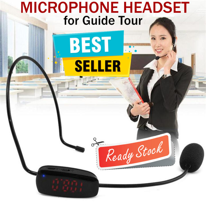 Microphone Headset Wireless for Guide Tour FM Transmitter Mic