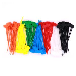 100Pcs 7Colors Nylon Tag Sign Cable Ties Easy Mark Loop Self-locking Ties with 1 PenLabel Stickers