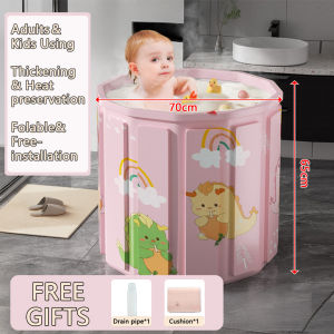 Foldable Bathtub Thickened Portable Kids Adult Spa Bucket Folding Large Capacity Quick Setup PVC Barrel With Mat&Drain浴桶