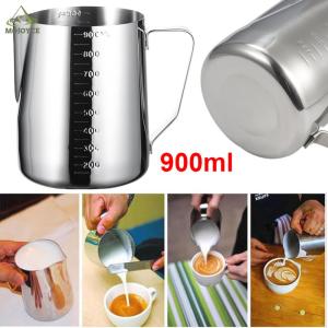 350/600/900ml Milk Frothing Jug with Scale Coffee Milk Frothing Pitcher Jug Sharp Mouth Cappuccino Cream Frothing Jug Pitcher Kitchen Cafe Accessories