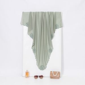 Ziaa Fashion Store Kerudung Muslimah - Plain Paris Embroidery Series - Krudung Segi Empat Bordir Nayy.s Hijab.