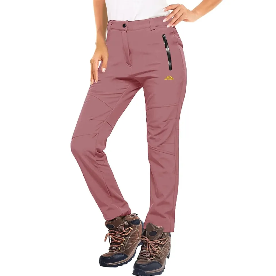 MAGCOMSEN Women's Fleece Lined Softshell Pants Waterproof