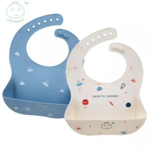Little Dimsum Baby Bibs Waterproof Silicone Bib Easy to Clean Newly Upgraded Super Large Capacity Storage Bag 30030