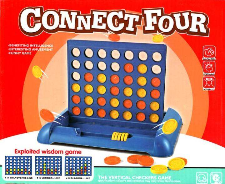 Connect 4 in A Row Strategy Toy Board Game Family Parent-child ...