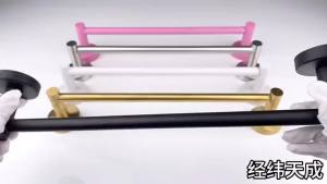 [OKLIFE. SG]Anti-Corrosion Stainless Steel Golden Towel Holder Wall Mount Single Towel Rail For Shower Sink Bathroom Decor