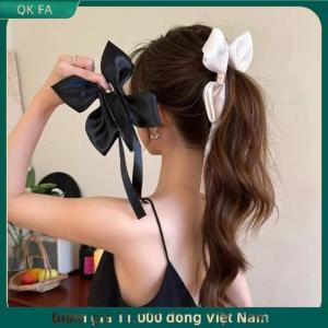 QK FA ✨ Phụ nữ nơ ruy băng tóc vuốt chuối Clip màu rắn thanh lịch hàng ngày Headband đuôi sửa chữa phụ kiện tóc