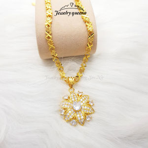 Dây Chuyền Nữ Titan Vòng Cổ Nữ Dây Chữ X Bản Lớn Kèm Mặt Hoa Đính Đá Sang Trọng Bền Màu Phong Cách Hàn Quốc D43M38X | Jewelry Queenn