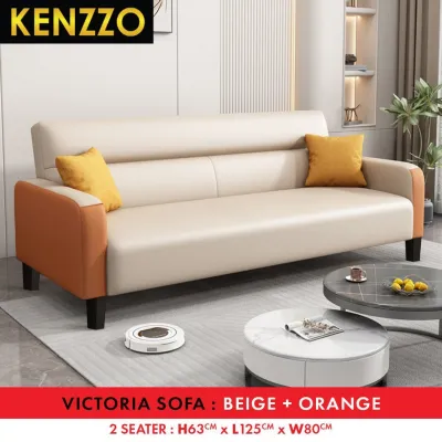 FREE SHIPPING !! KENZZO : Luxury pvc leather sofa & FABRIC / Sofa 3 Seater / Sofa 2 Seater /Victoria PVC Sofa