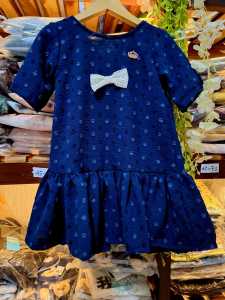 [QUENBY] 2-6 Tahun Dress Zahra Two Tone Baju Anak Perempuan Polkadot bahan Uragiri Nyaman